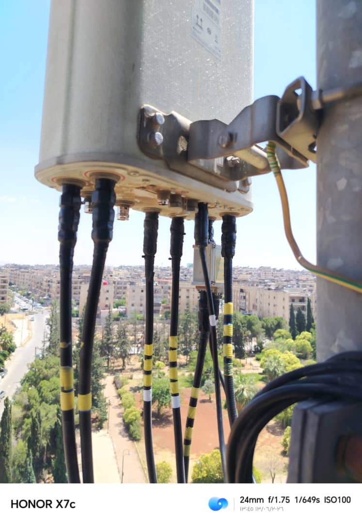 Antenna feeder cables above the city